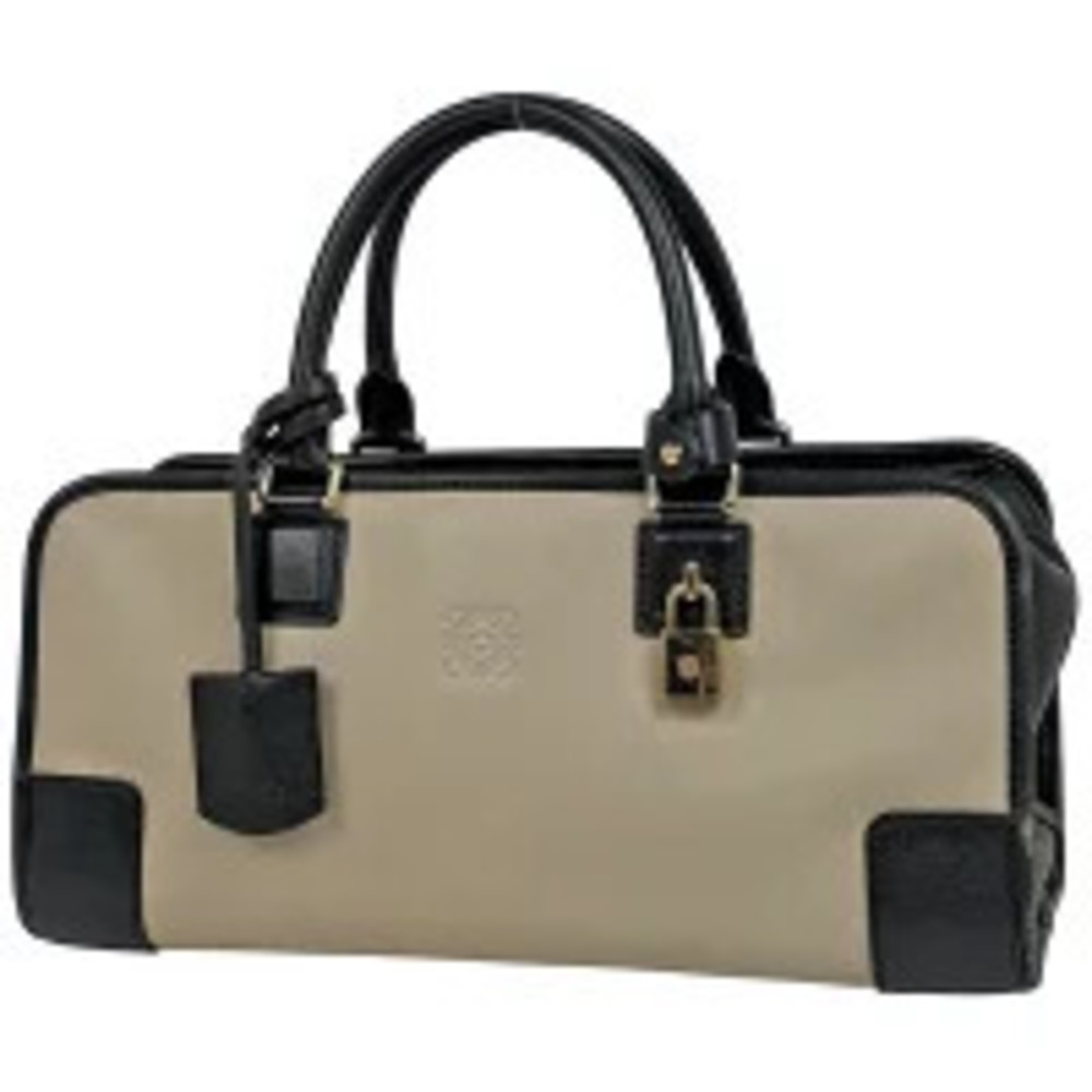 Loewe Amazona Anagram Handbag Leather Ivory White Black